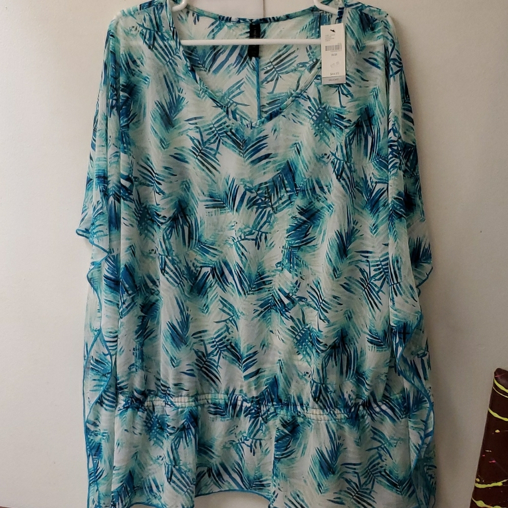See threw blouse green foliage